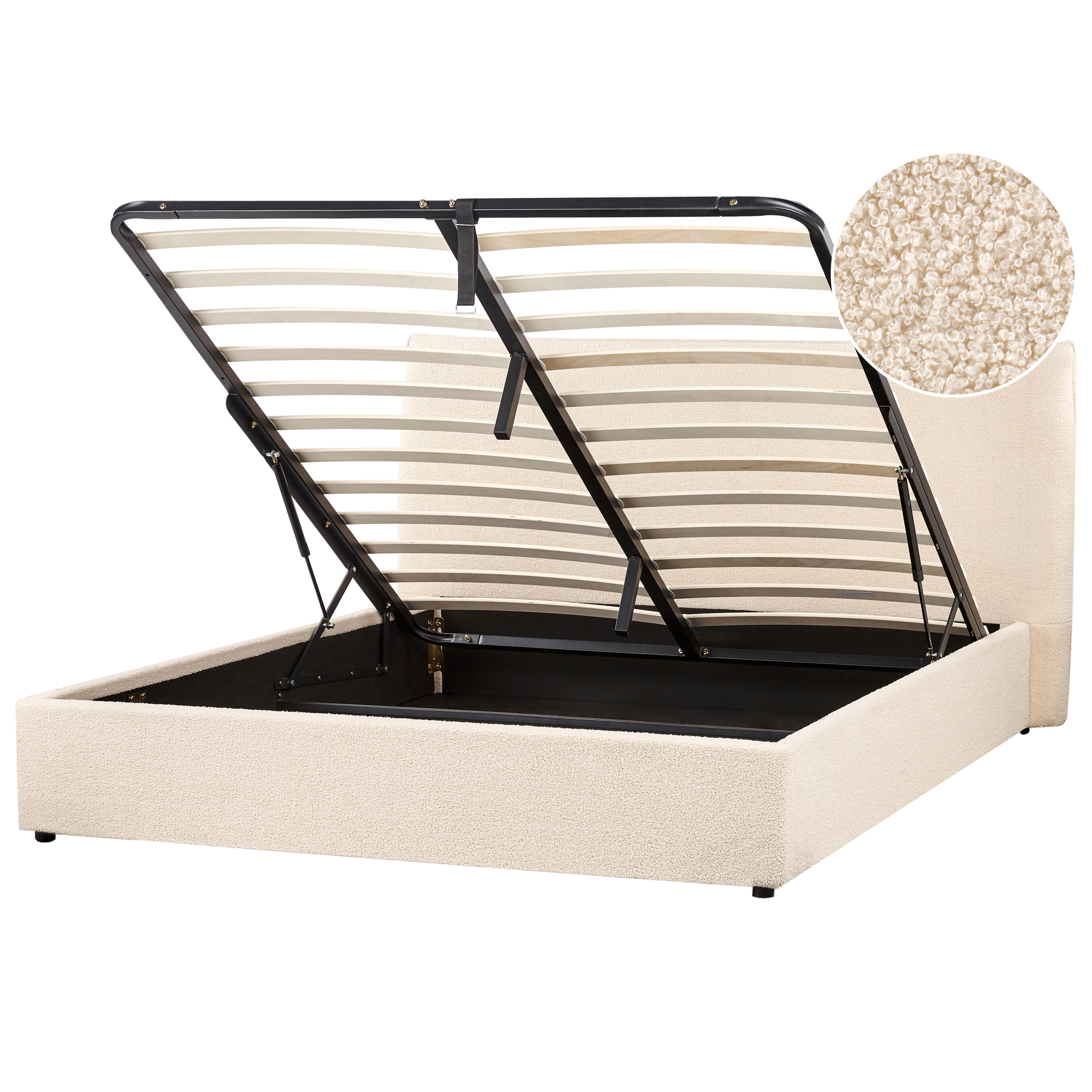 Sänky säilytystilalla buklee LAVAUR 160 x 200 cm Beige