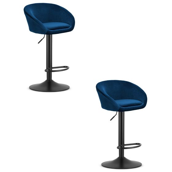 EAST-baarijakkara, tummansininen sametti, musta jalusta (2 kpl)