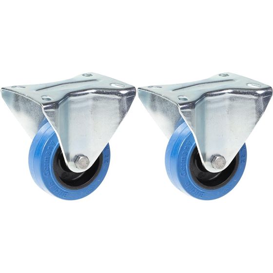 80mm 3" pyörä sininen kumi kiinteä vahva 280kg kapasiteetti, 2 kpl:n sarja