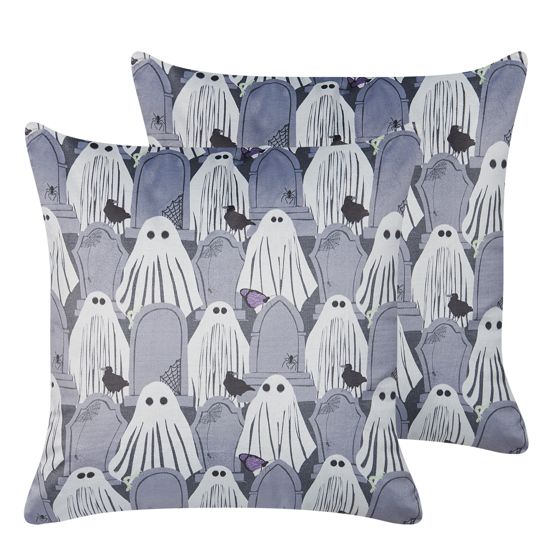 Koristetyynysetti 2 kpl FANATE sametti 45 x 45 cm Harmaa Abstrakti kuvio