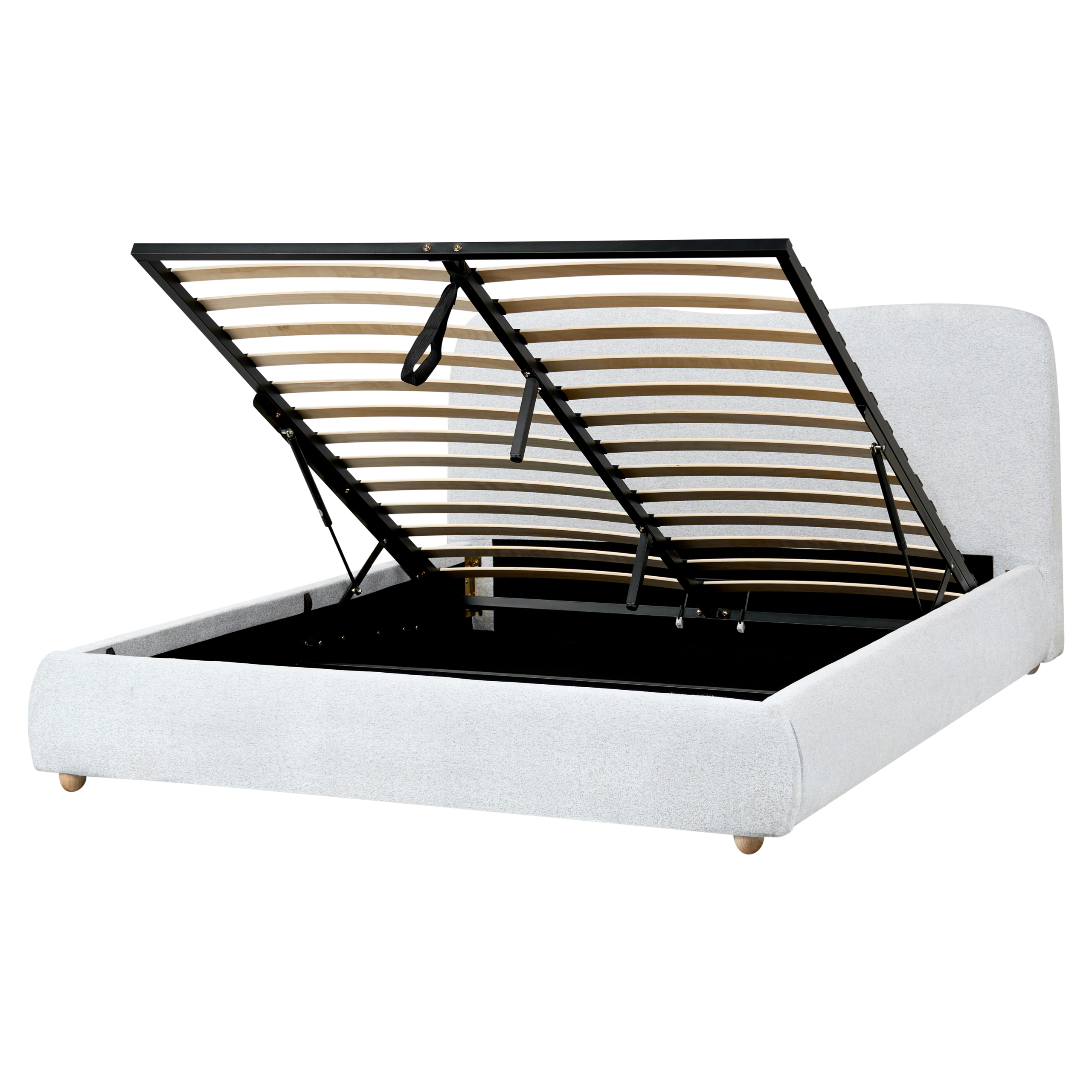 Sänky säilytystilalla kangas BLAGNAC 160 x 200 cm Vaaleanharmaa