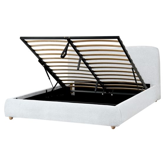 Sänky säilytystilalla kangas BLAGNAC 160 x 200 cm Vaaleanharmaa