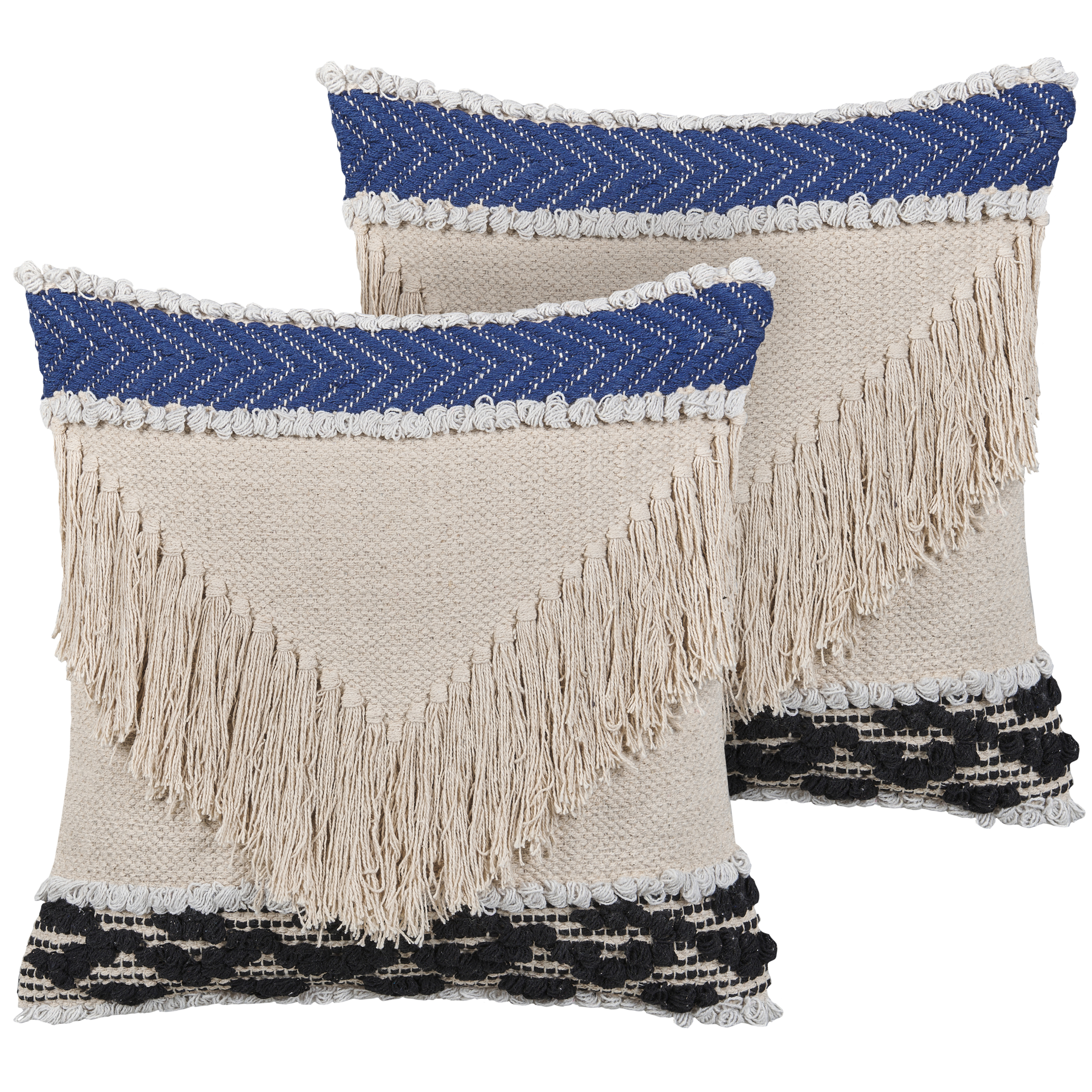 Koristetyynysetti 2 kpl SOFCA 45 x 45 cm Puuvilla Beige Geometrinen kuvio