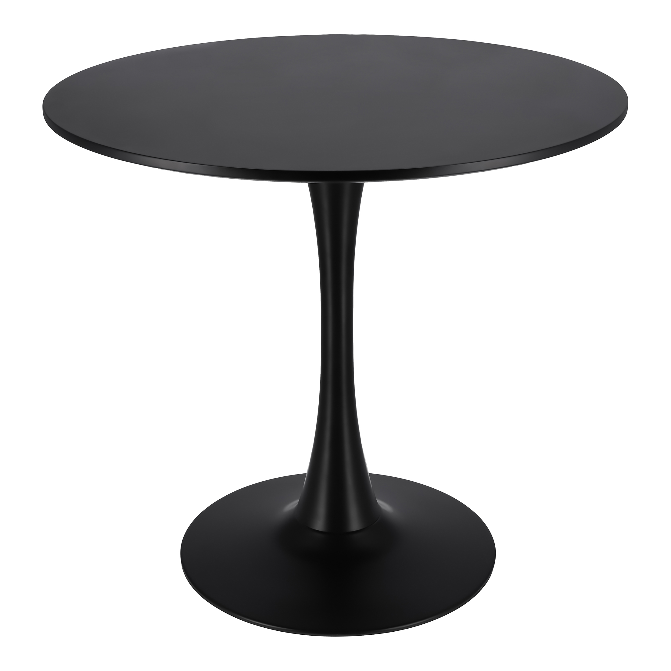 Moderni musta pyöreä pöytä olohuoneeseen, ruokailutilaan, keittiöön