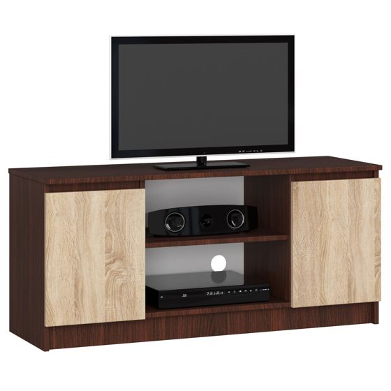 Akord TV-taso 2 ovea 1 hylly Wenge/Sonoma-tammi 120x40x55