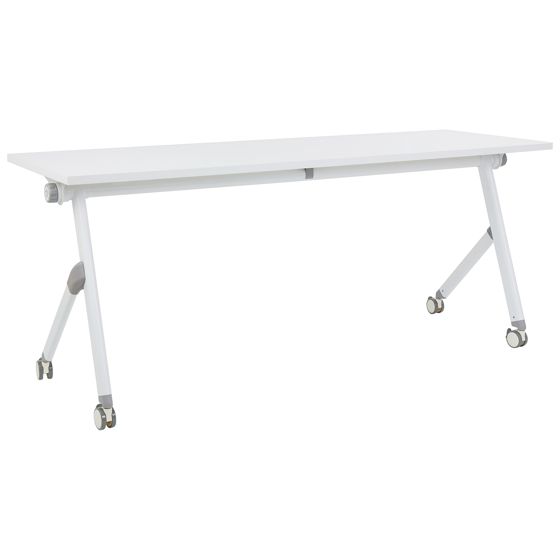 Taitettava työpöytä BENDI Valkoinen 180 cm 60 cm pyörillä