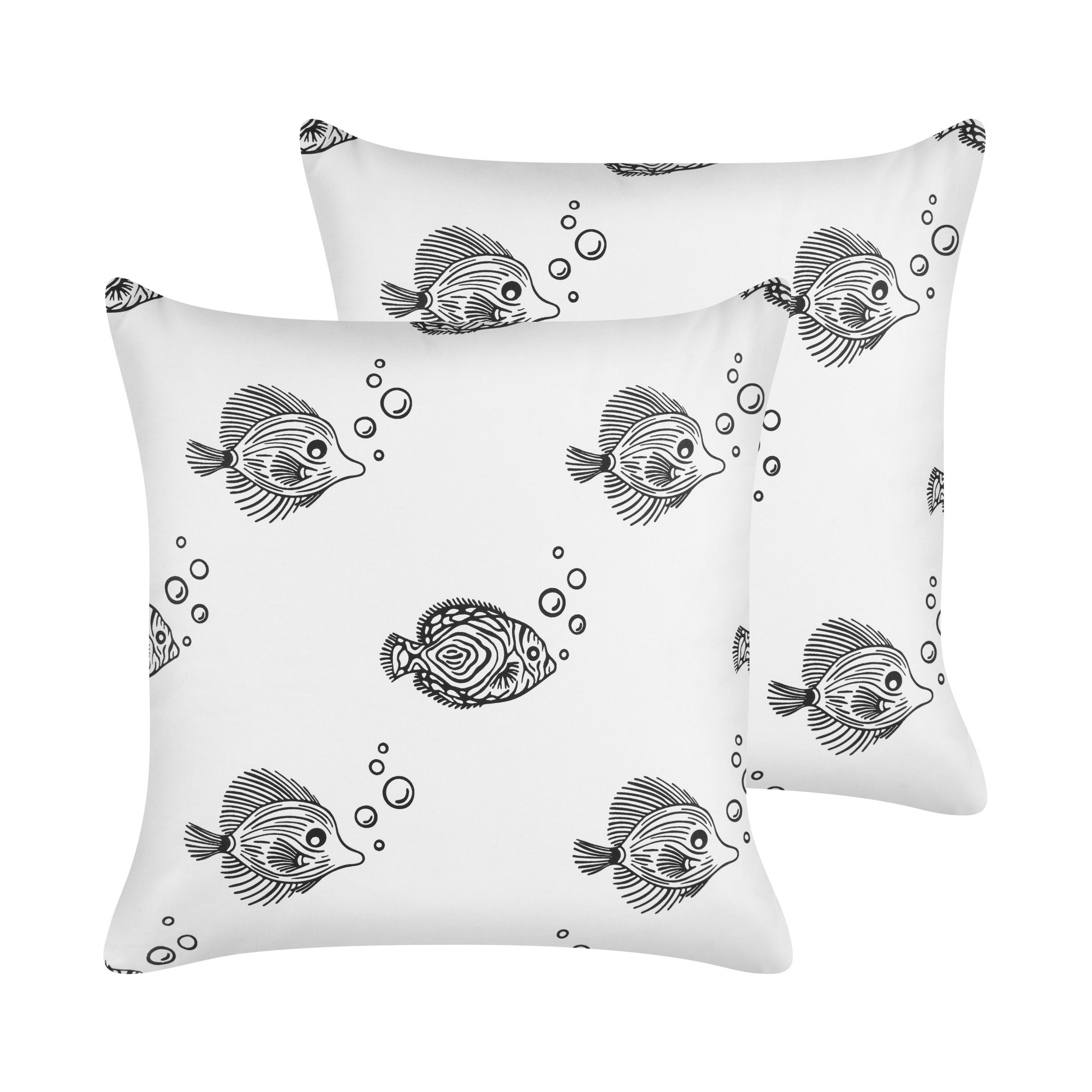 Koristetyynysetti 2 kpl TWEEDIA puuvilla 45 x 45 cm Valkoinen