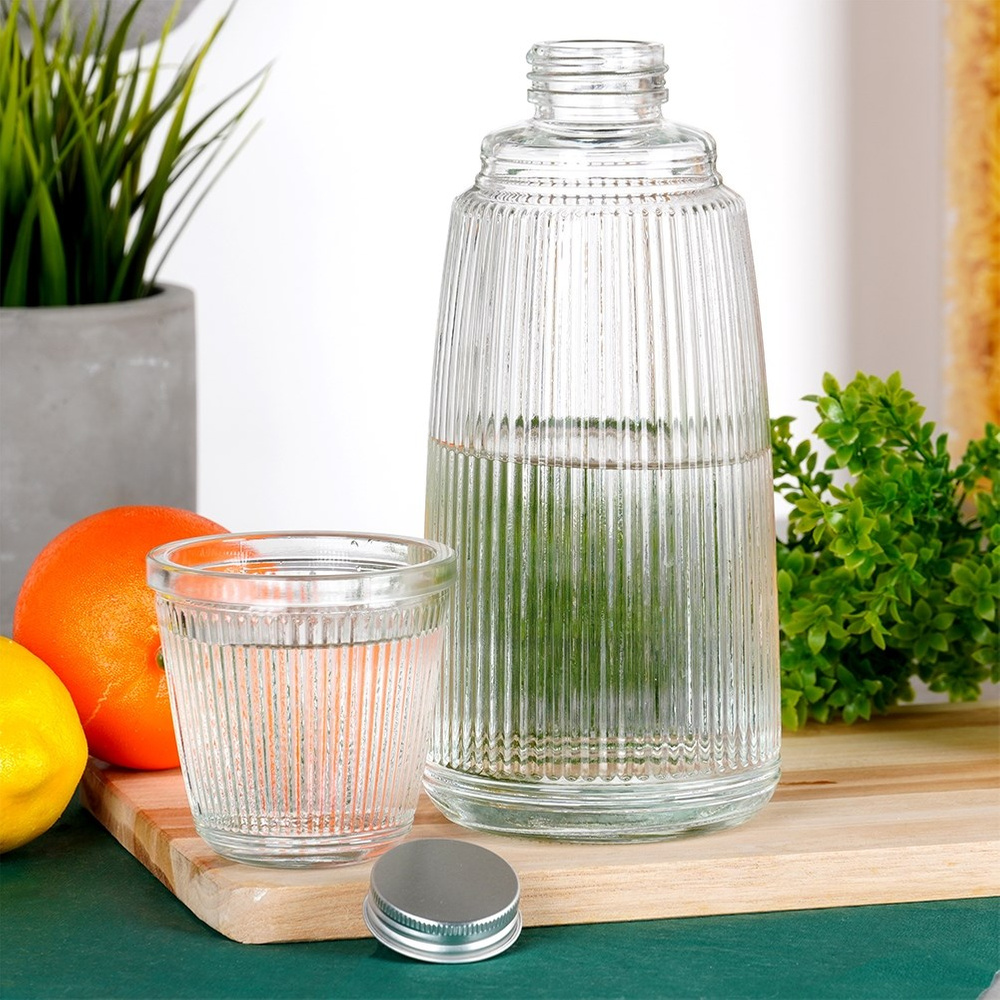 Lasikannu lasilla 1 l + 220 ml 2 kpl.