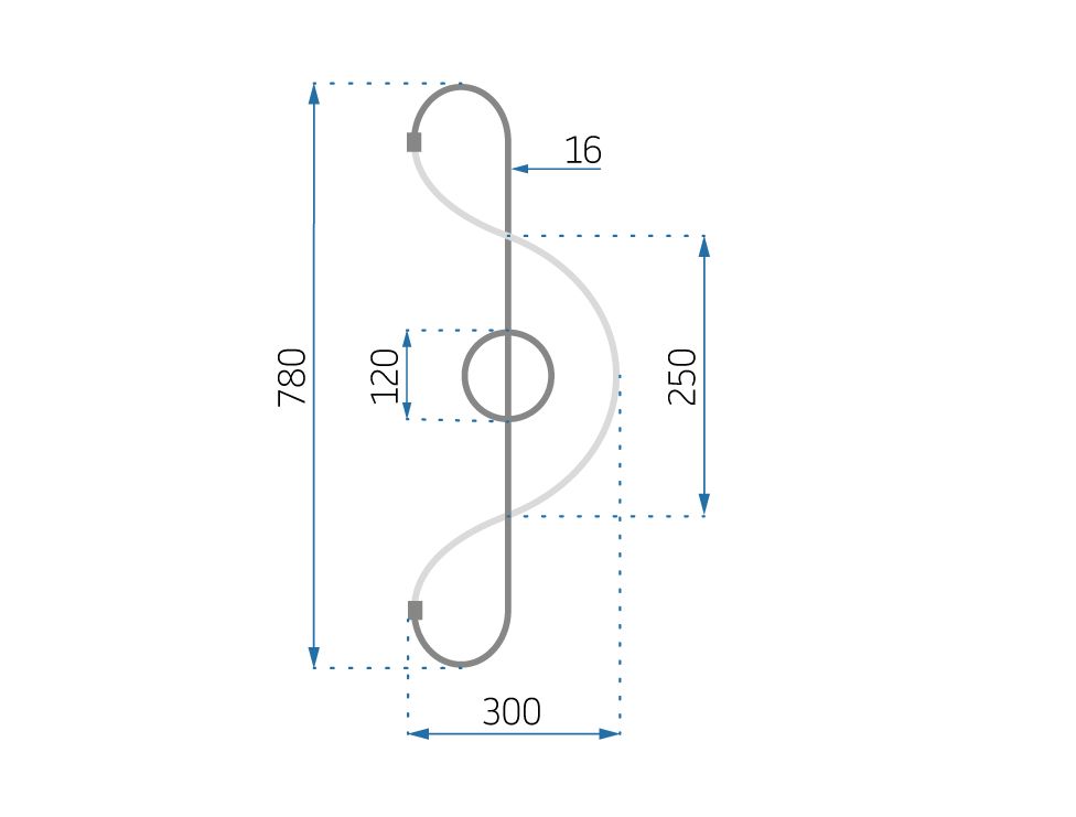 TOOLIGHT seinävalaisin LED APP857-W LONG musta, 78x30x78cm