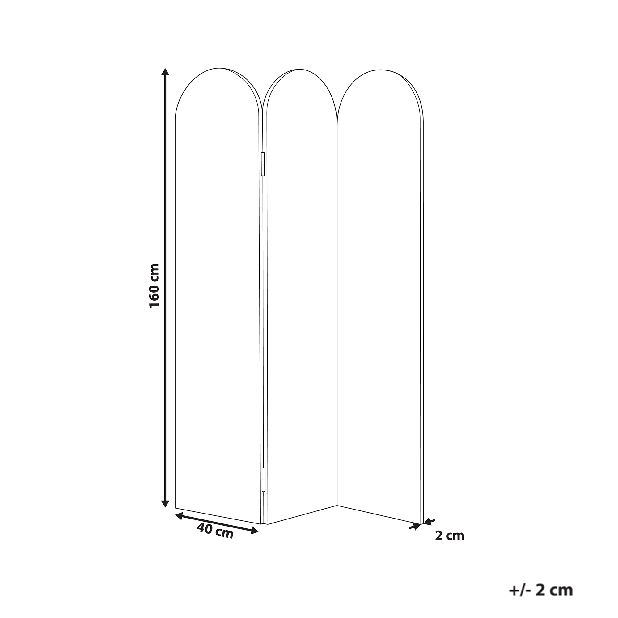 Akustinen tilanjakaja 3 paneelia SLIMMY Vaaleanharmaa 120 cm 160 cm