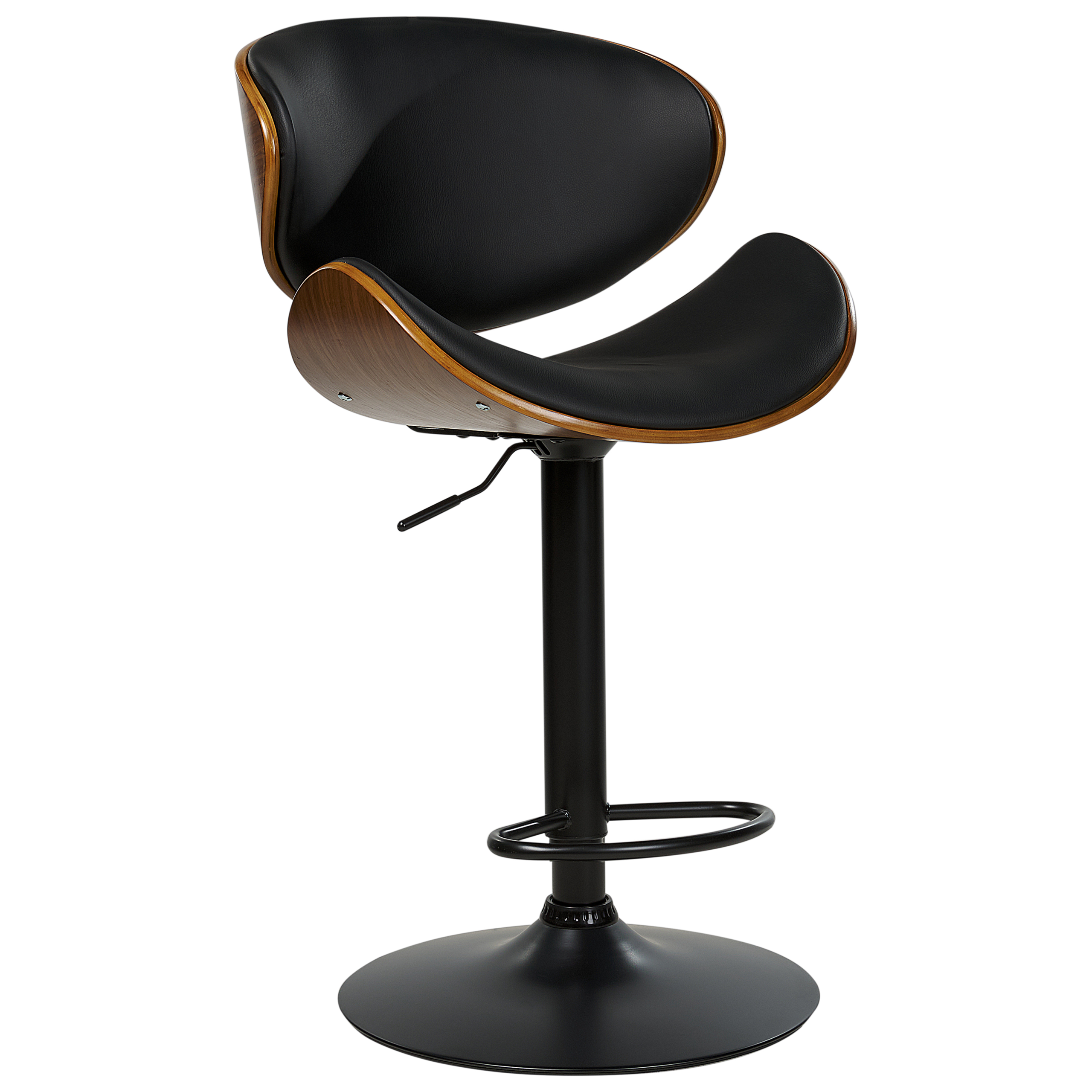 Baarituolisetti 2 kpl ROTTERDAM II keinonahka pyörivä Musta