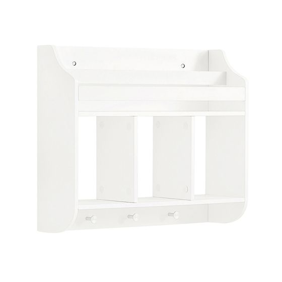 SoBuy Lastenkirjahylly puukuitulevystä valkoinen 46 cm leveä moderni lastenhuoneeseen KMB46-W