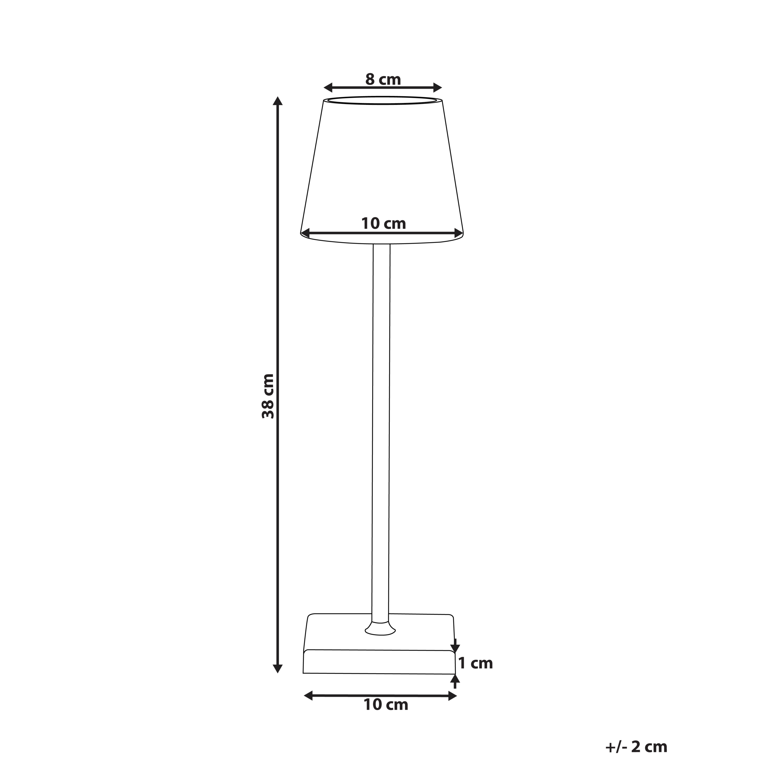 Langaton LED-pöytävalaisin BACEIRO himmentimellä metalli Valkoinen