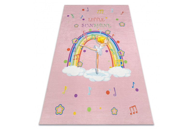 BAMBINO 41870 matto Ballerina, sateenkaari lapsille liukumaton - pinkki 80x150 cm