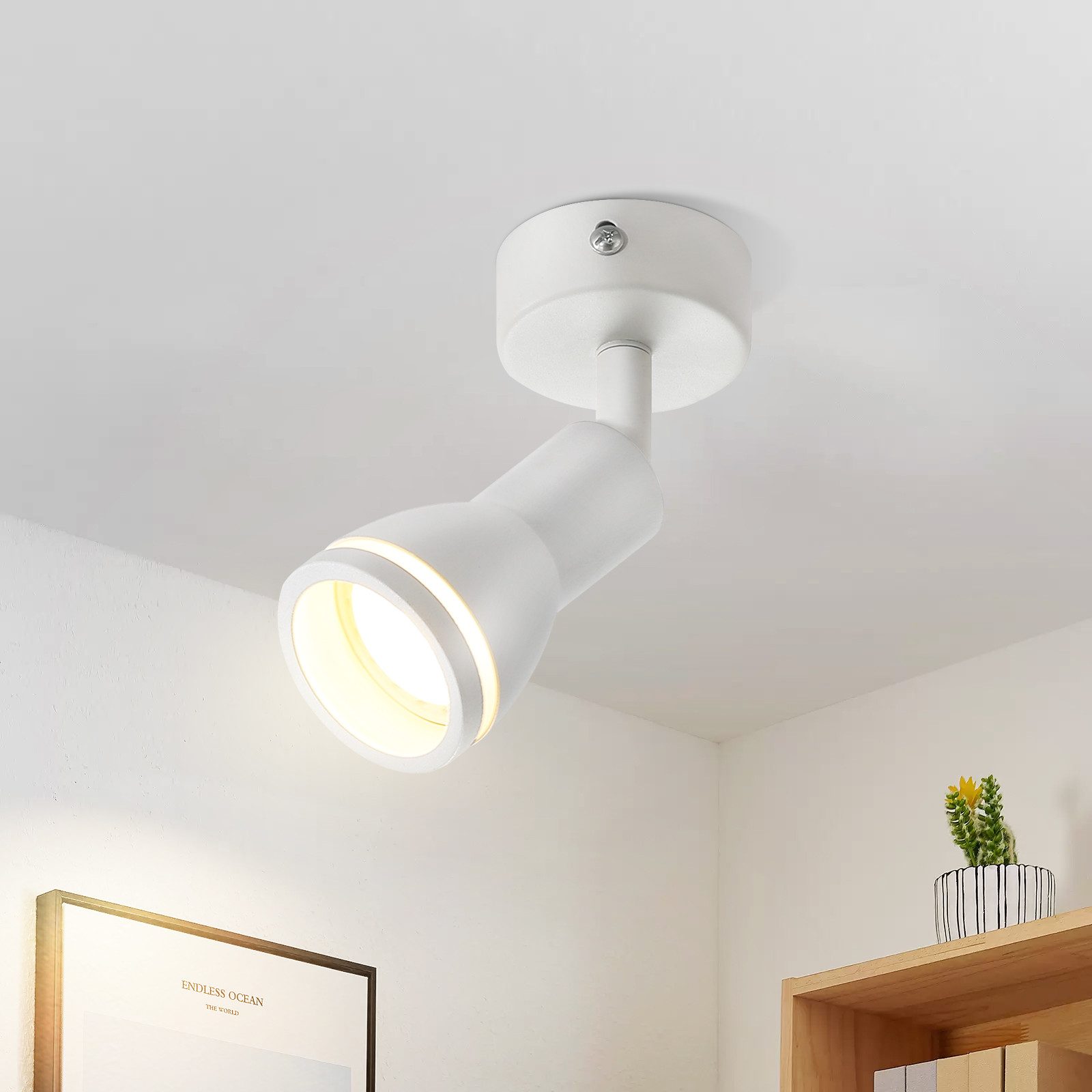 NETTLIFE LED - kattospottivalaisin 1 lamppu valkoinen olohuoneen säädettävä kattovalaisin GU10 spotti moderni lamppu