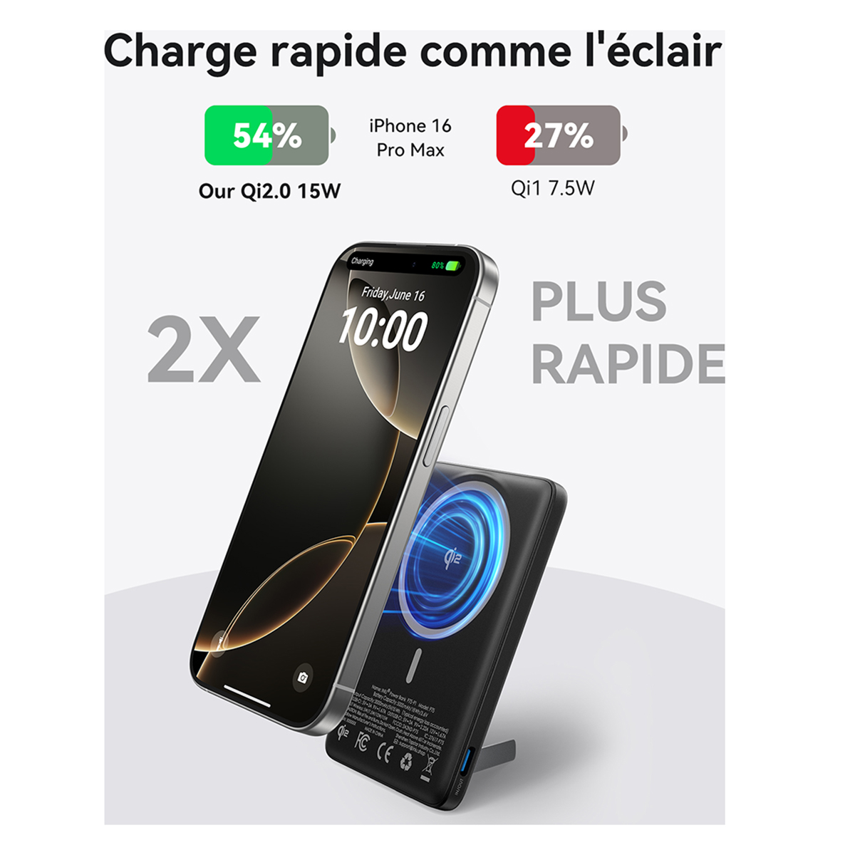 Powerbank Magneettinen 5000mAh iPhonelle MagPro USB-C Erittäin Nopea