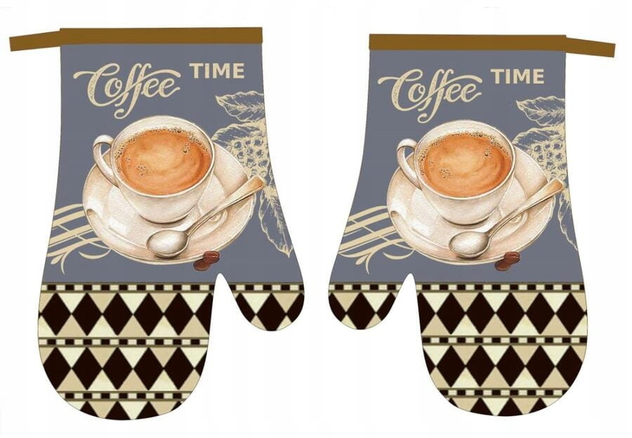 Uunikäsineet magneetilla, 2 kpl, ruskea