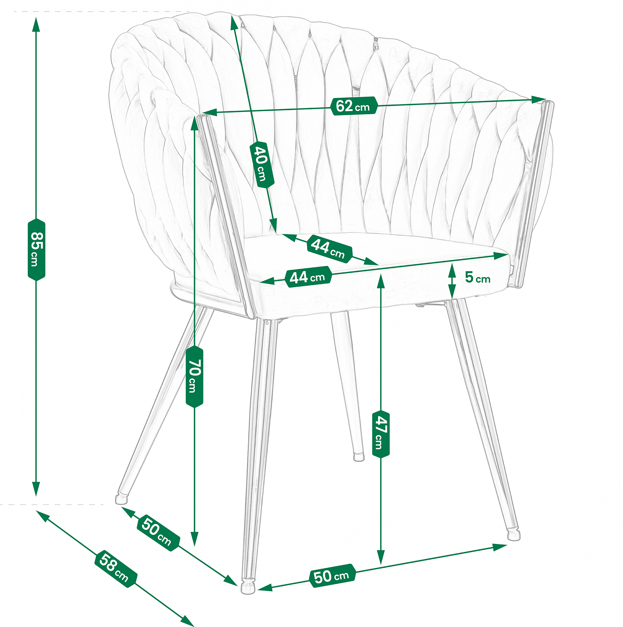 MOLTO-tuoli, pinkkikultaiset jalat