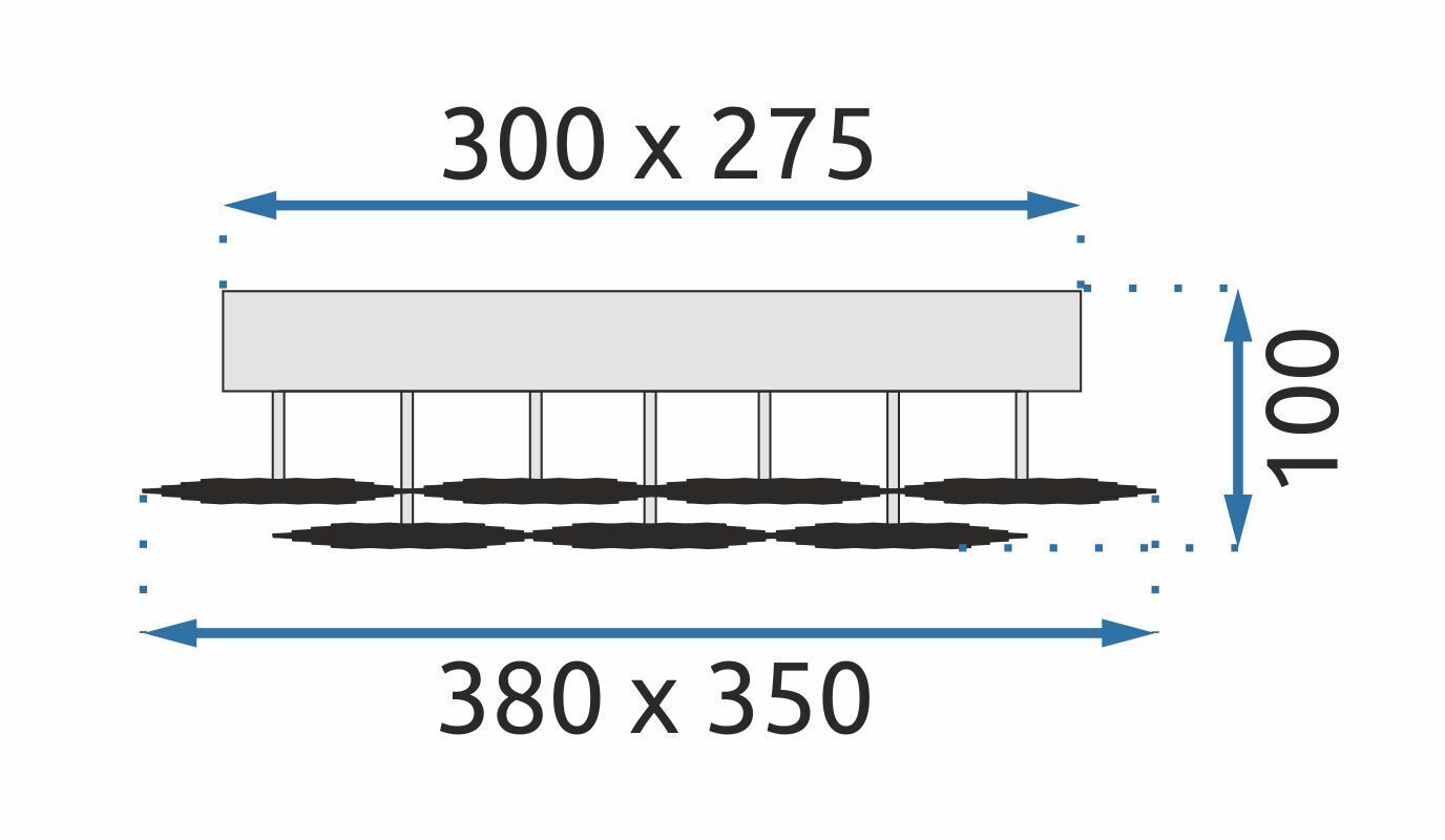 TOOLIGHT plafondi MS015-C kromi, 38x35x10cm