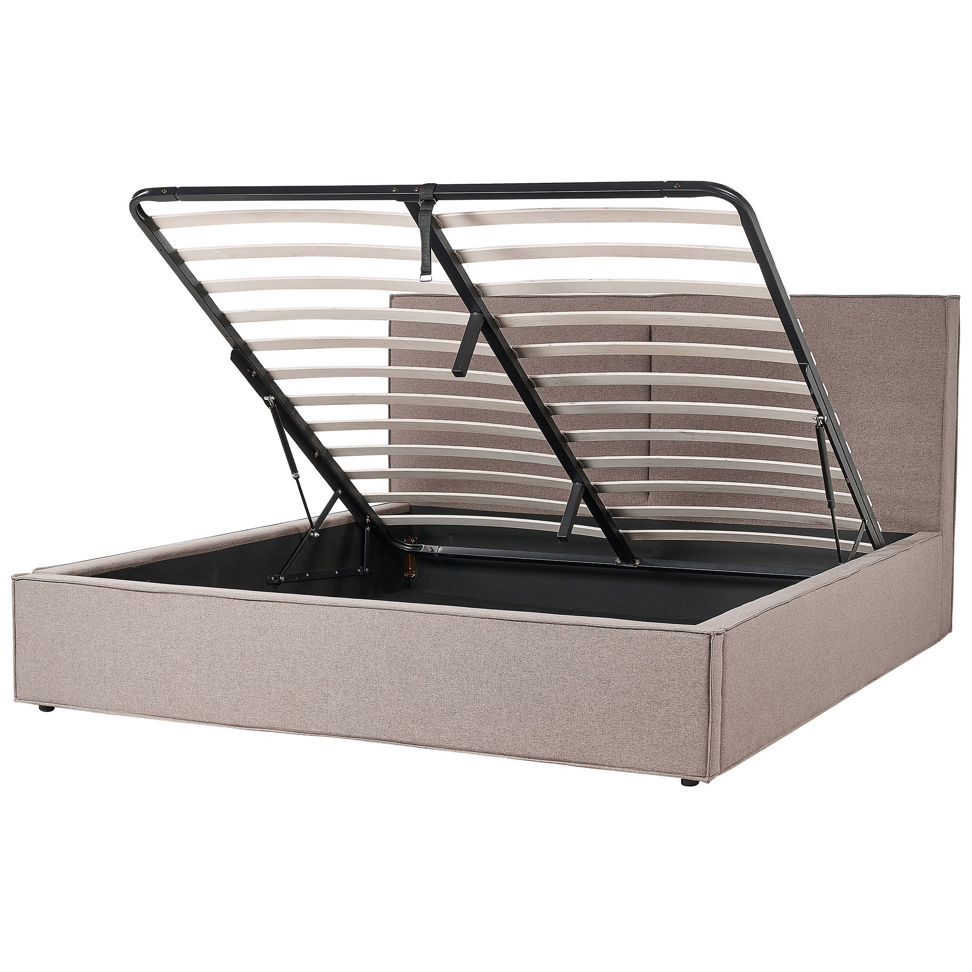 Sänky säilytystilalla kangas MOISSAC 180 x 200 cm Ruskeanharmaa