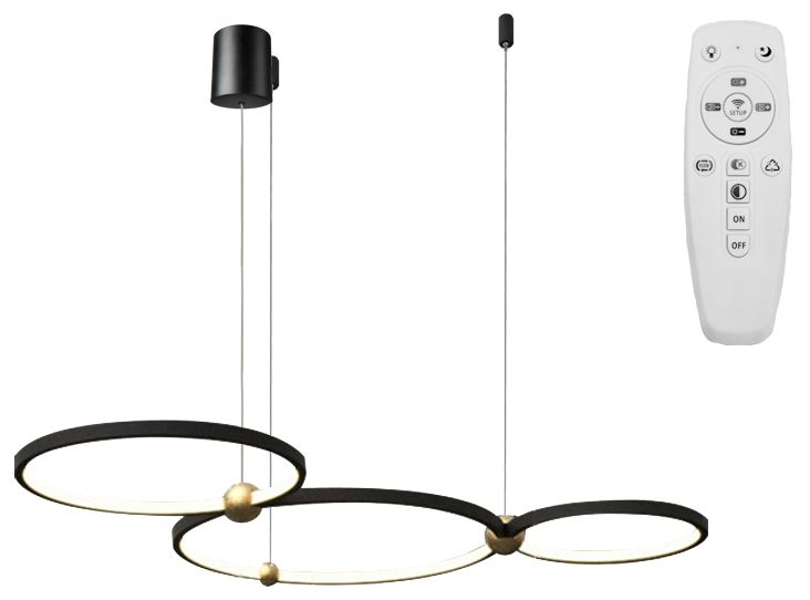 TOOLIGHT riippuva kattovalaisin APP752-30-40-50 RING musta, 112x112x70cm