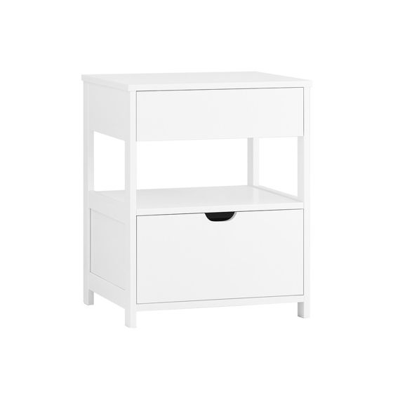 SoBuy Yöpöytä 2-laatikolla ja 1-hyllyllä valkoinen FRG258-II-W