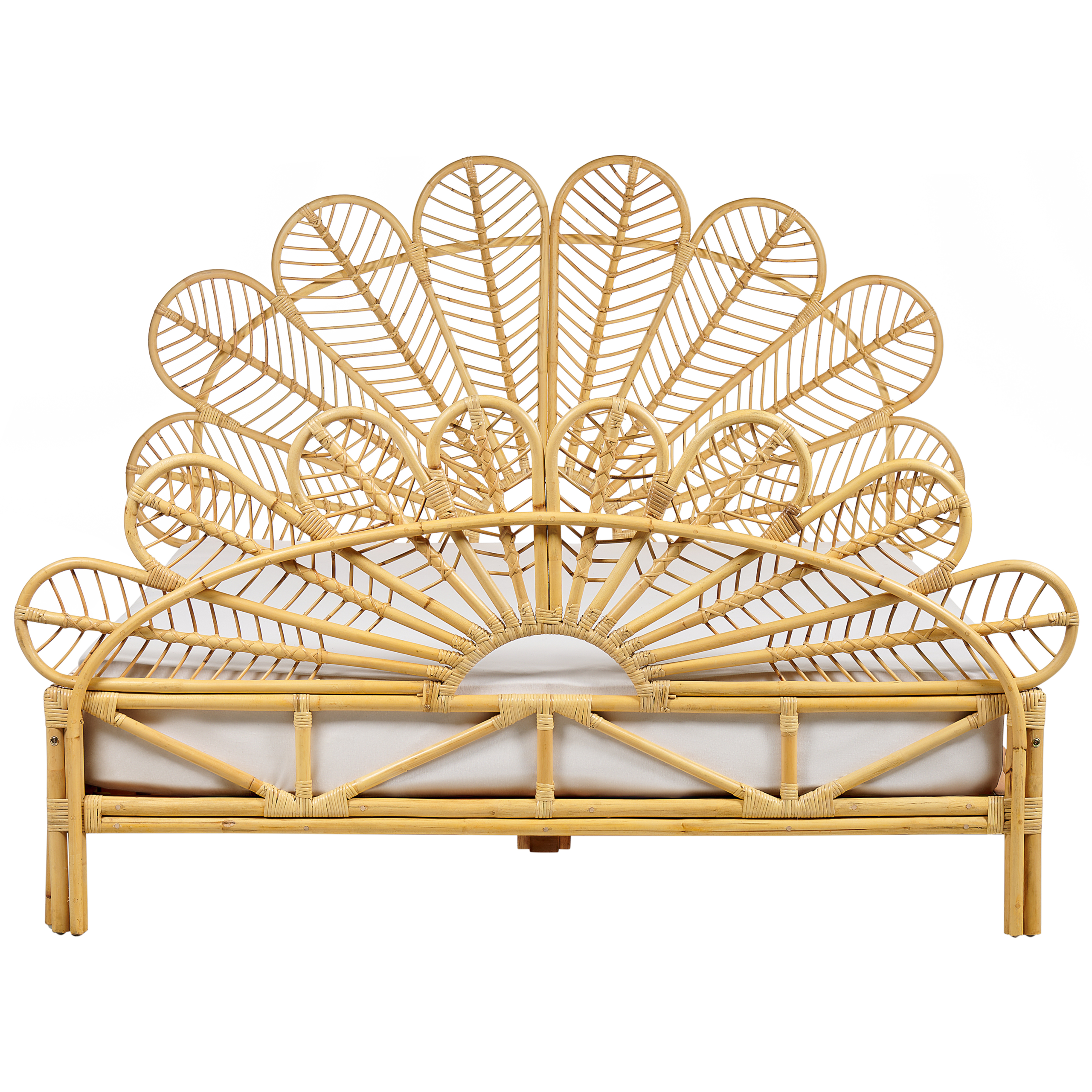 Sänky rottinki FLORENTINE 160 x 200 cm Vaaleanruskea