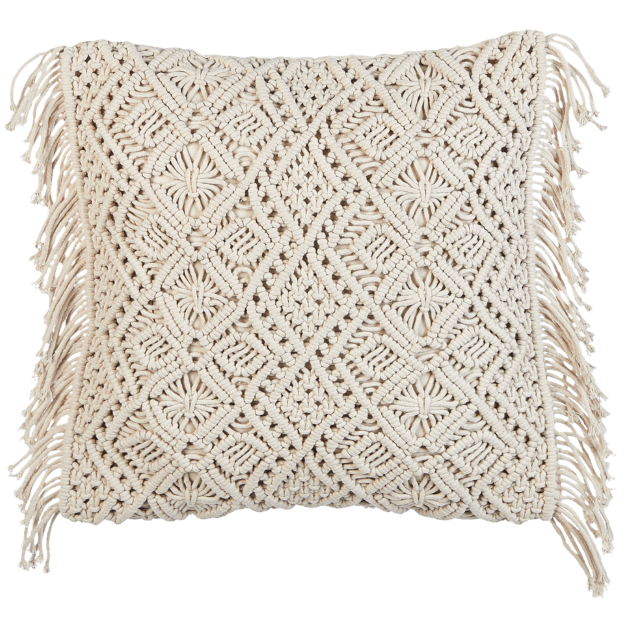 Koristetyynysetti 2 kpl PATTAN puuvilla 45 x 45 cm Beige Geometrinen kuvio