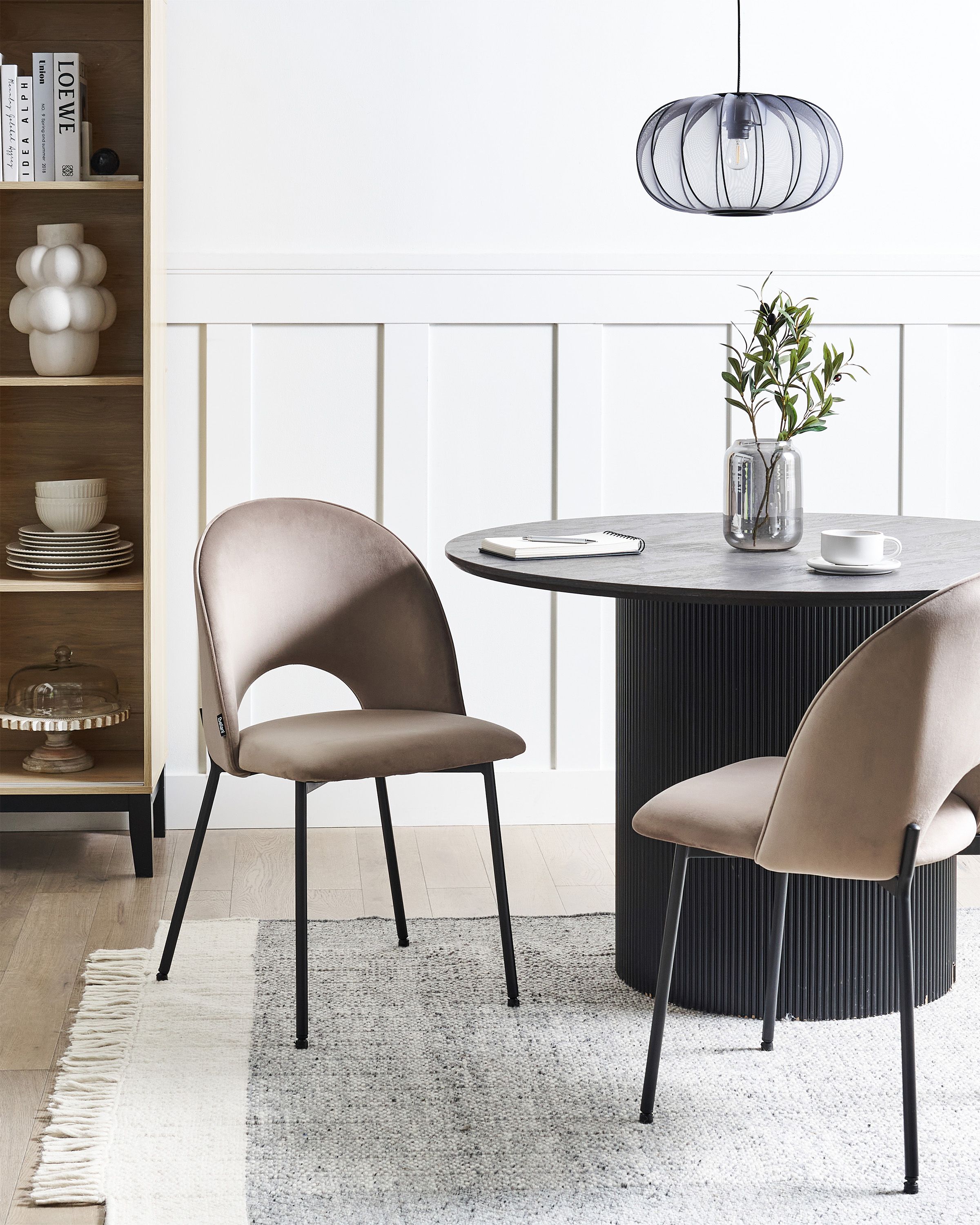 Ruokatuolisetti 2 kpl COVELO Ruskeanharmaa