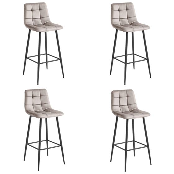 ARCETO jakkara - tummanbeige sametti / mustat jalat x 4