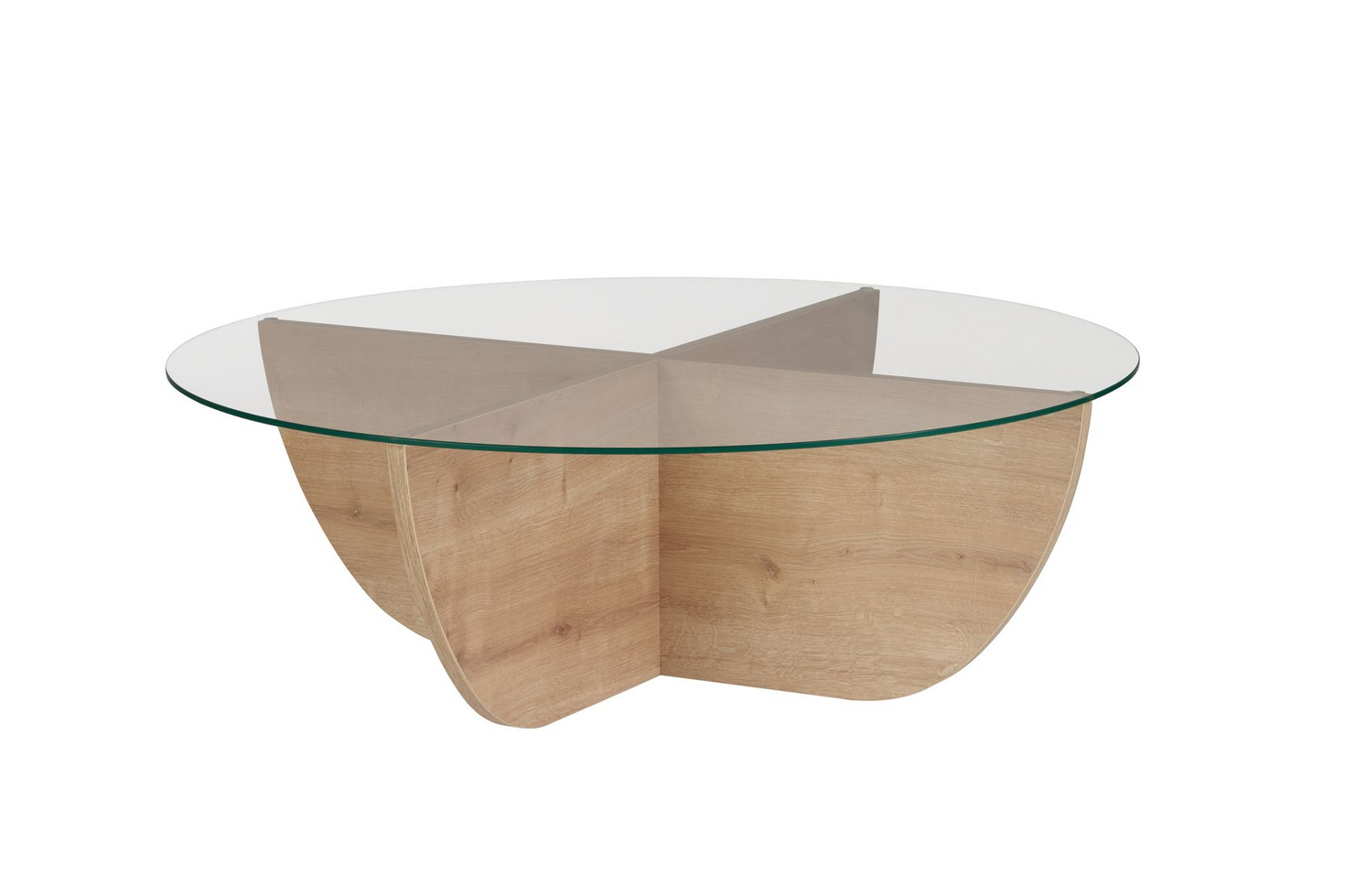 Norda Design moderni sohvapöytä, 90 x 30 x 90 cm | 100 % karkaistu lasi ja melamiinipinnoitettu runko | Tyylikäs ja toimiva