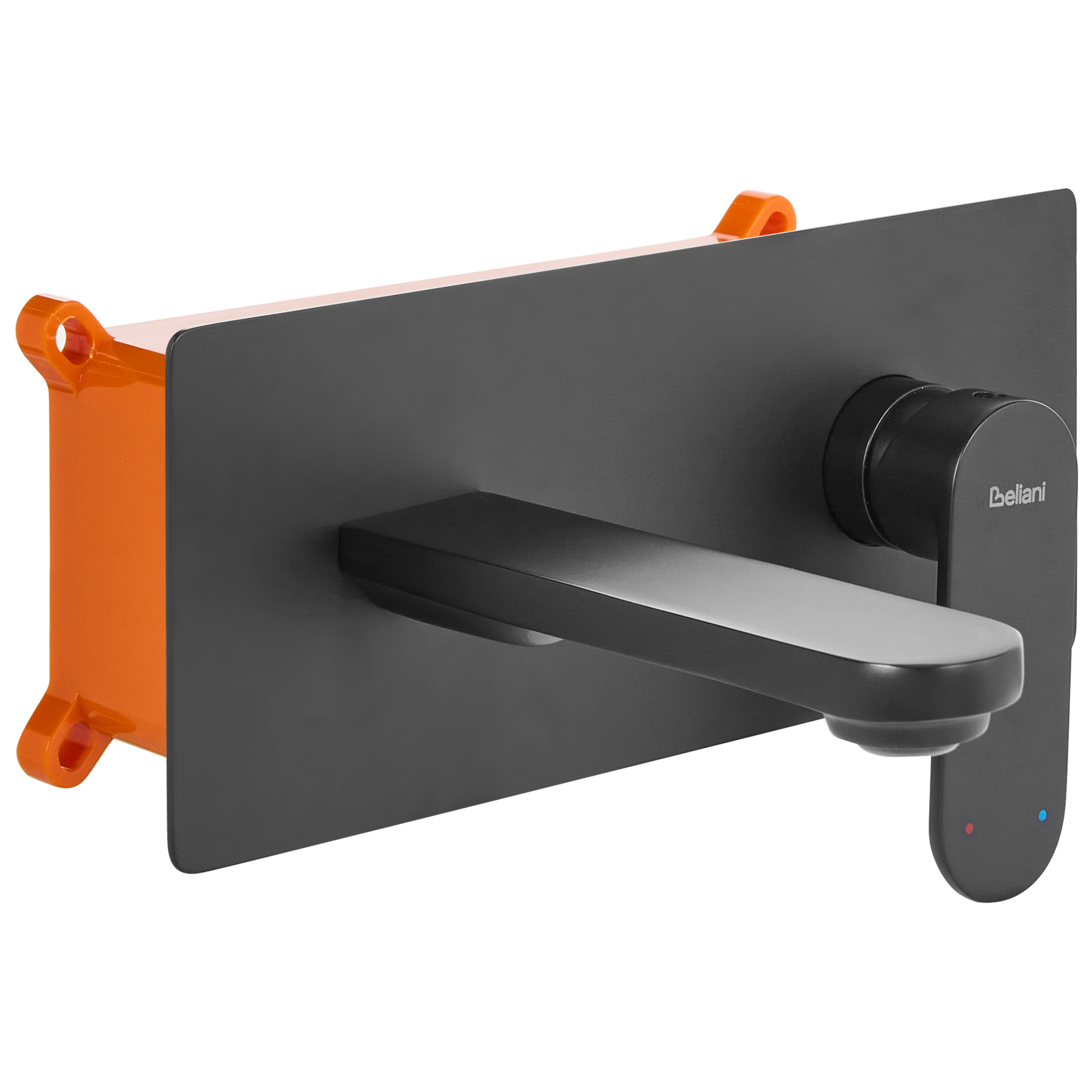 Seinään kiinnitettävä pesuallashana CHUNGARA messinki Musta