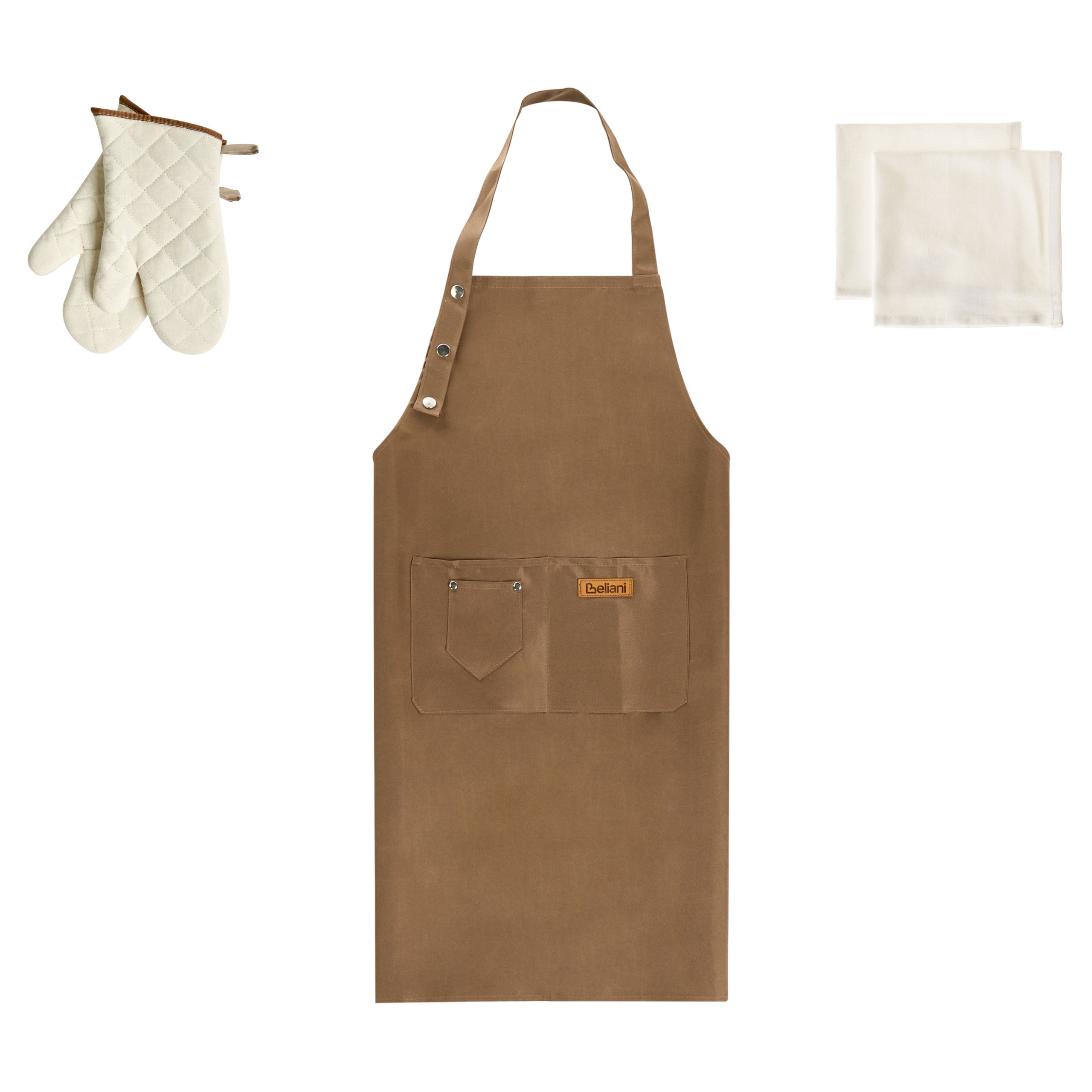 Keittiötekstiilisetti DAUCUS Ruskea