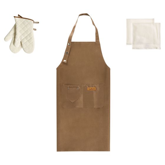 Keittiötekstiilisetti DAUCUS Ruskea