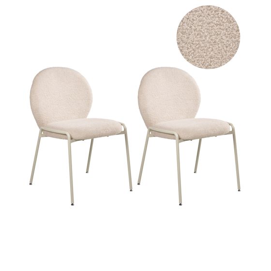 Tuolisetti 2 kpl ELLIE Buklee Vaaleanbeige