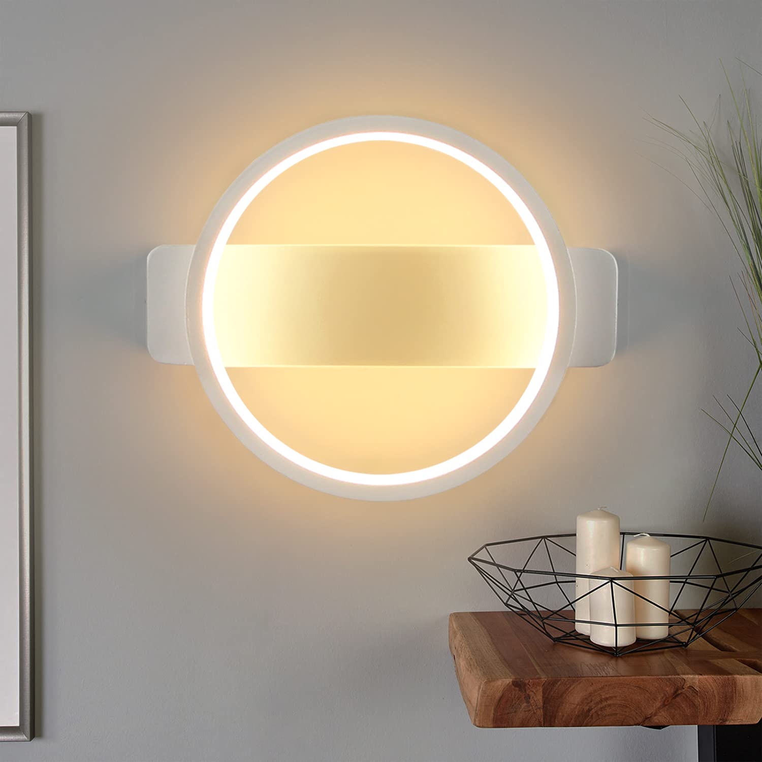 ZMH Moderni musta LED-seinävalaisin sisätiloihin eteiseen, olohuoneeseen ja makuuhuoneeseen