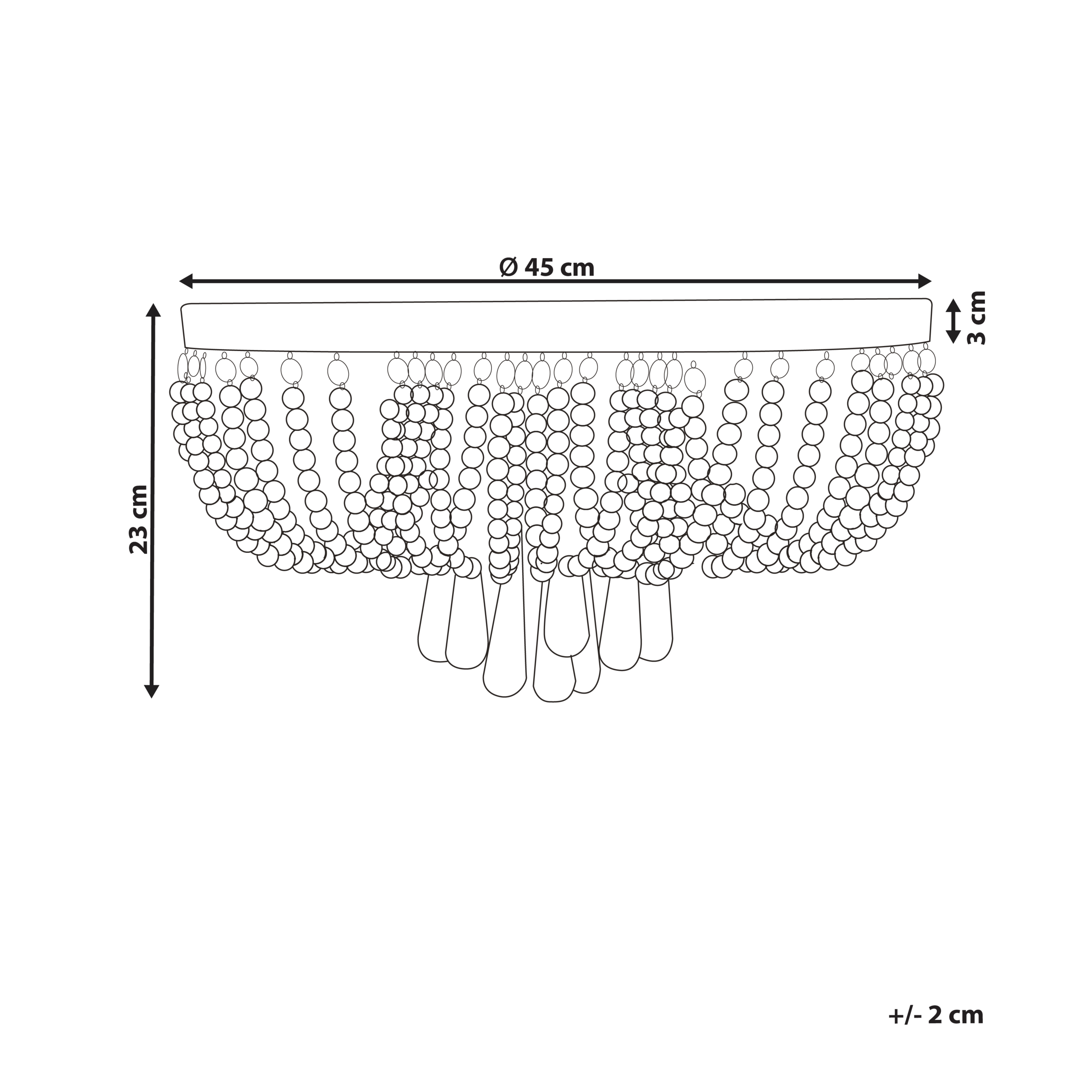 Kattokruunu DORNAS kristalli Hopea