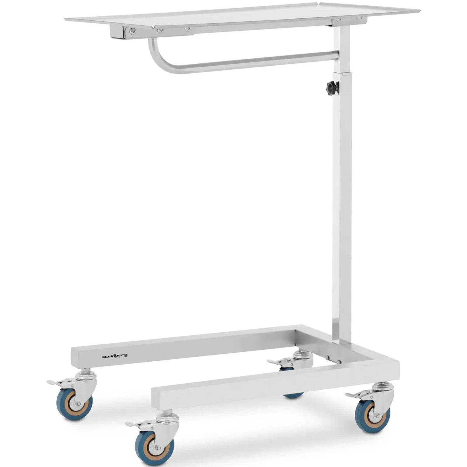 Pöytä, instrumenttikärry, hoitoavustaja, säädettävä, TERÄS 60 x 40 cm