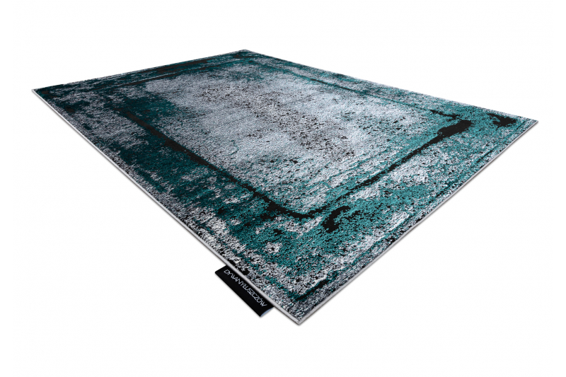 Matto DE LUXE moderni 624 Kehys - Rakenteellinen harmaa / vihreä 200x290 cm