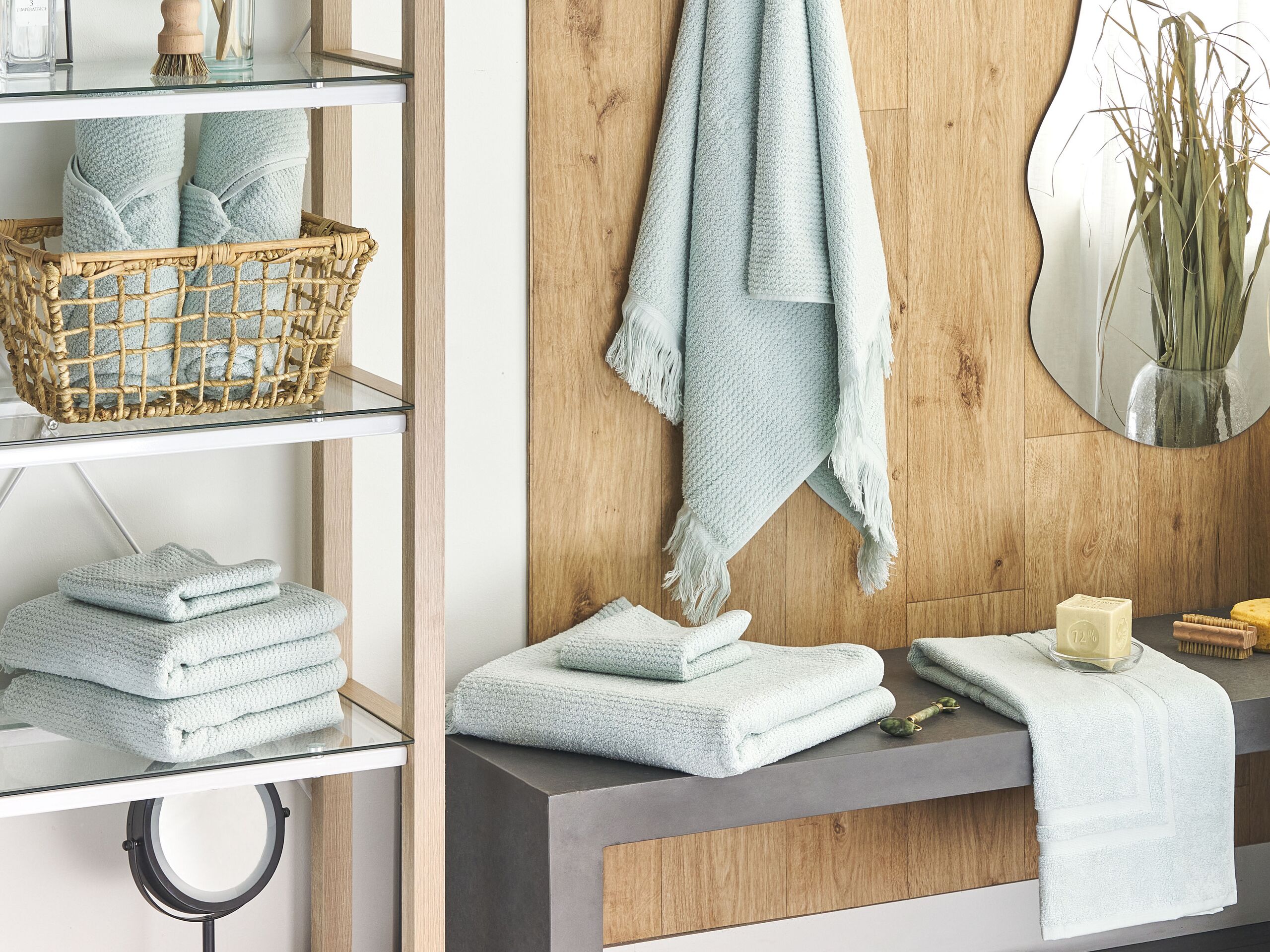 Pyyhesetti 9 kpl ATIU Puuvillafrotee Mintunvihreä