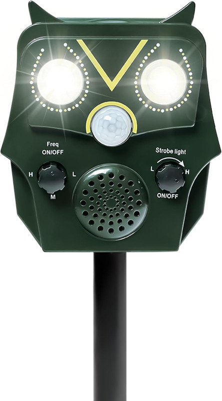 NETTLIFE Kissankarkoitin Ultraäänieläinkarkoitin – 5 tilaa, PIR-anturi, LED-valo, vedenpitävä kissojen, koirien, lintujen