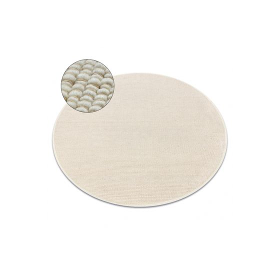 NEPAL 2100 ympyrä luonnollinen, kerma matto - villainen, kaksipuolinen pyöreä 100 cm