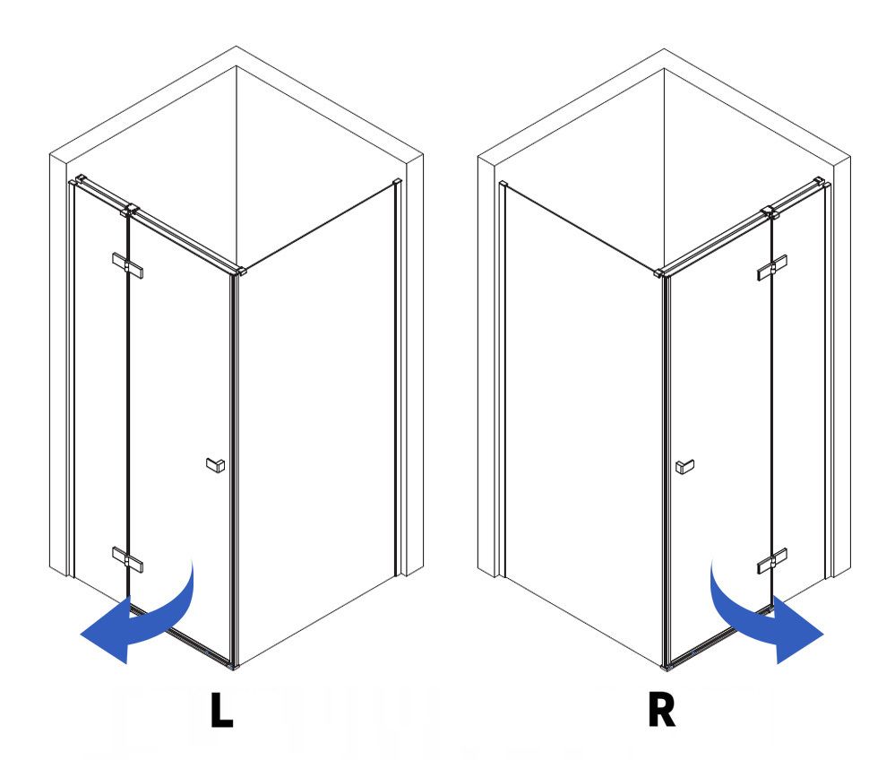 REA Suihkukaappi Atlas 90x80 RIGHT kromi, 90X80X200CM