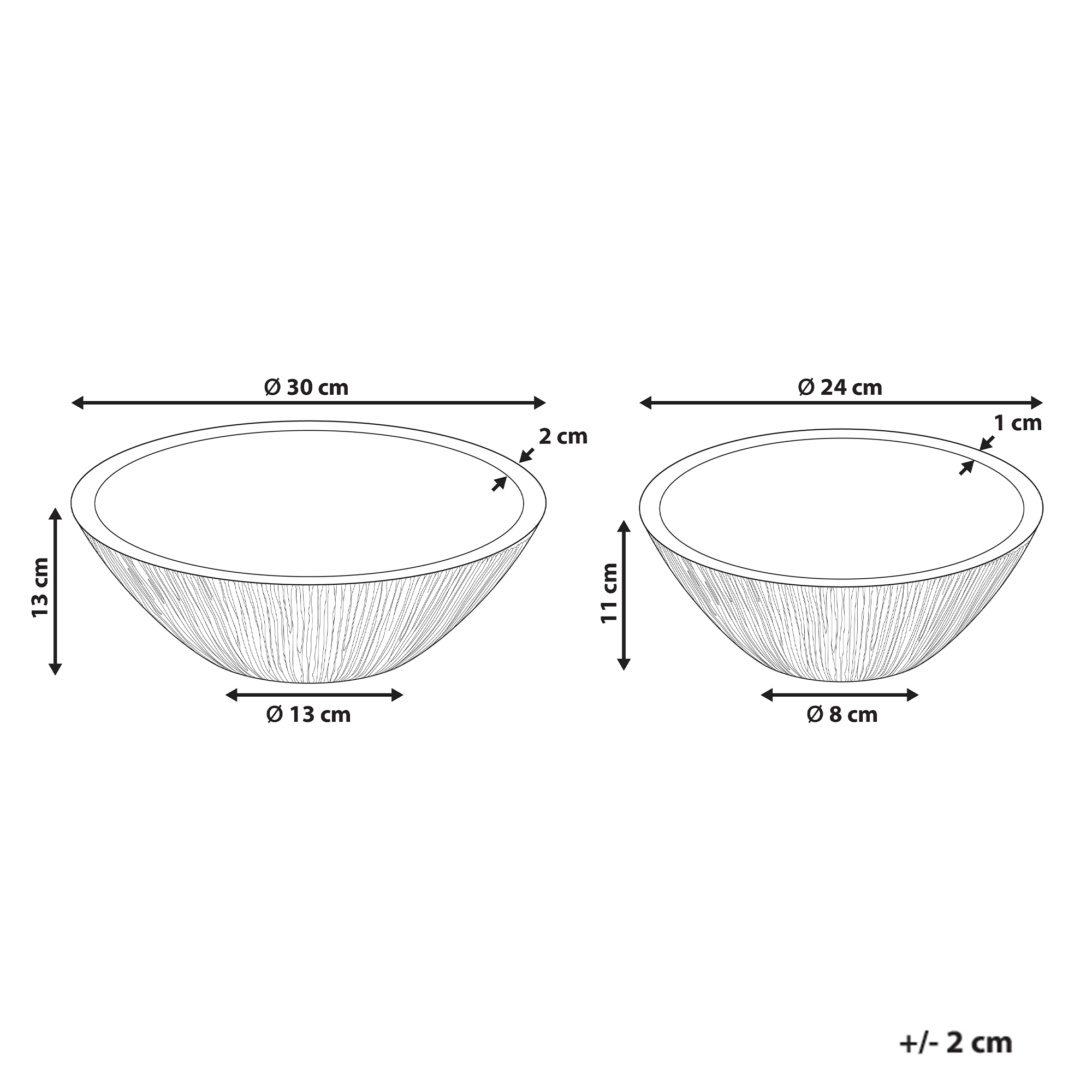 Kulhosetti 2 kpl SIWA mangopuu Vaaleanruskea