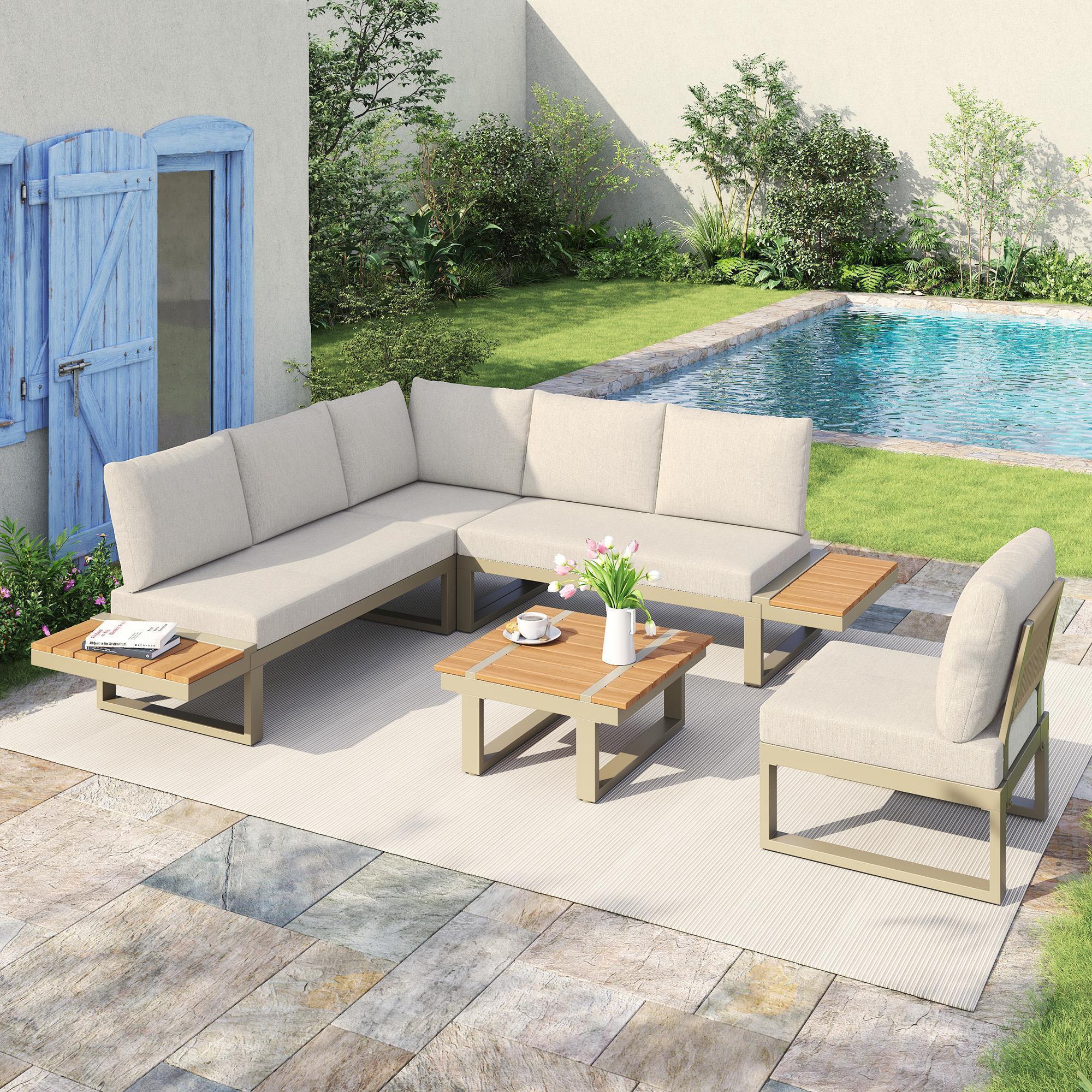 Lounge-istuinryhmä sohvapöydällä, beige