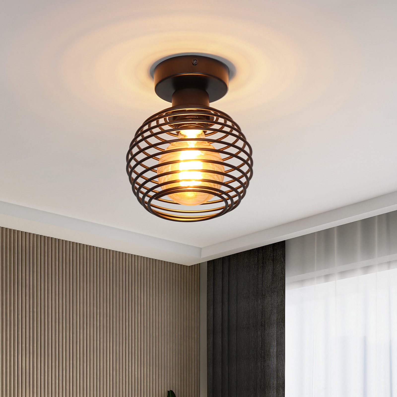NETTLIFE LED-kattovalaisin, musta metalli