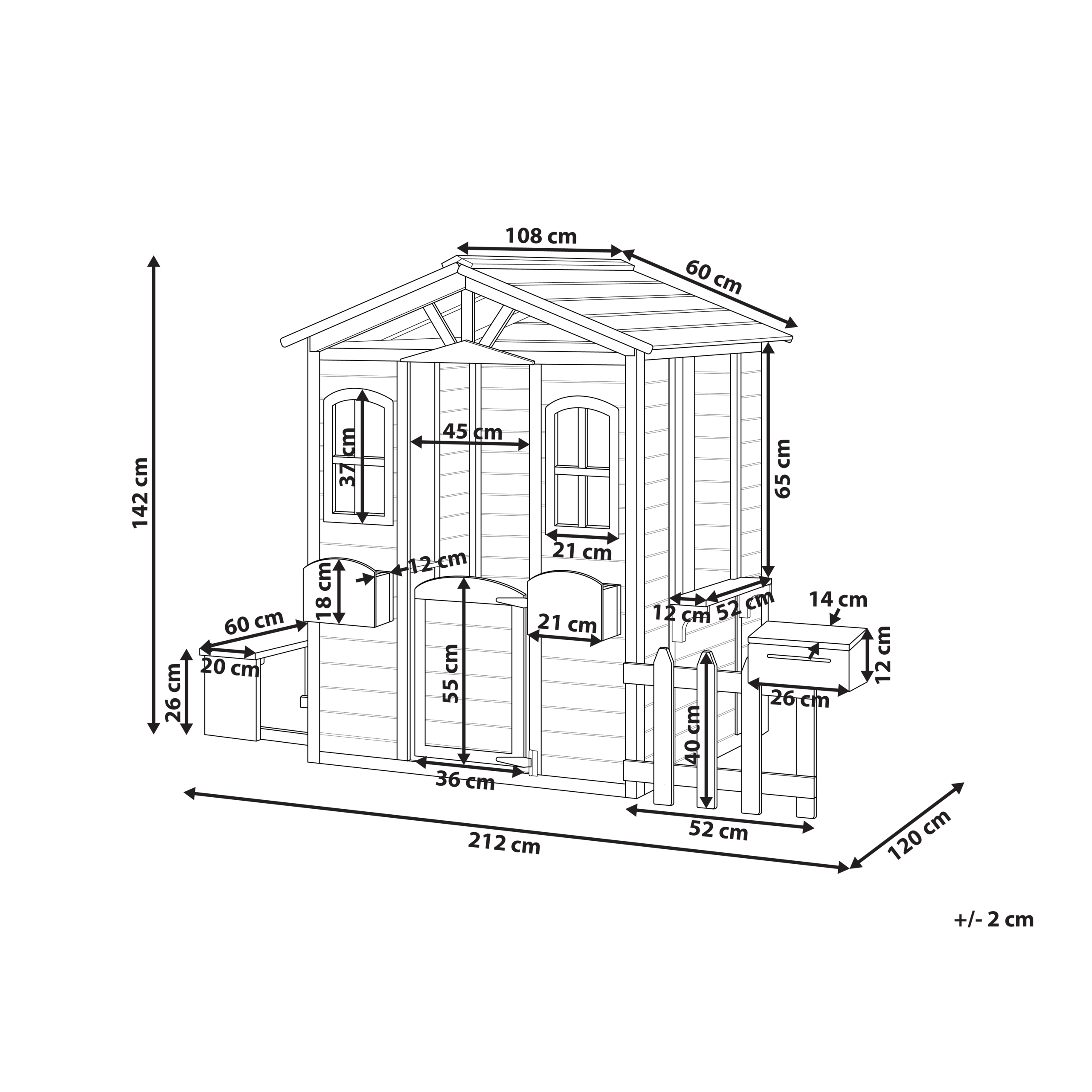 Leikkimökki AMPELIKO pihta Ruskea