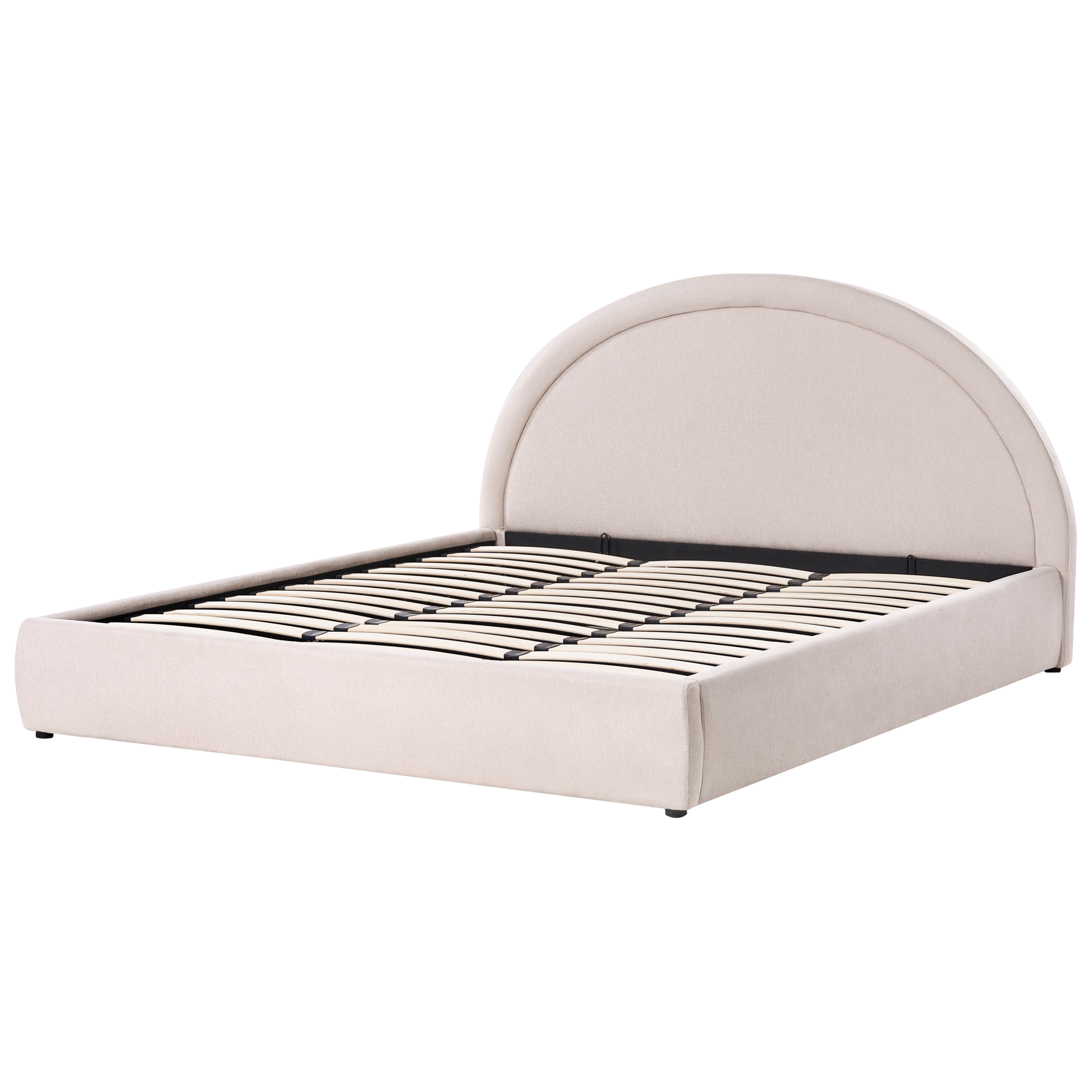 Sänky säilytystilalla kangas MOUZON 180 x 200 cm Vaaleanbeige