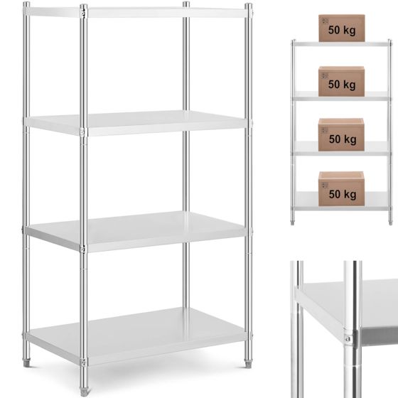 Metallinen säilytysteline tarjoilulle jopa 200 kg, 100 x 60 x 180 cm