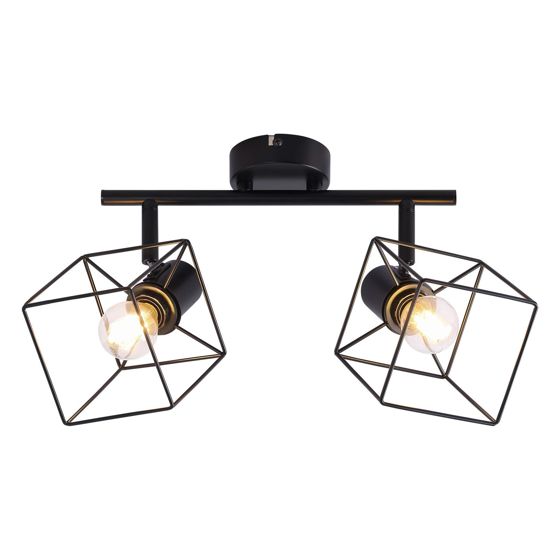 NETTLIFE musta kattokohdevalaisin E14 350° kääntyvä vintage - metallinen kattovalaisin ilman lamppua makuuhuoneeseen